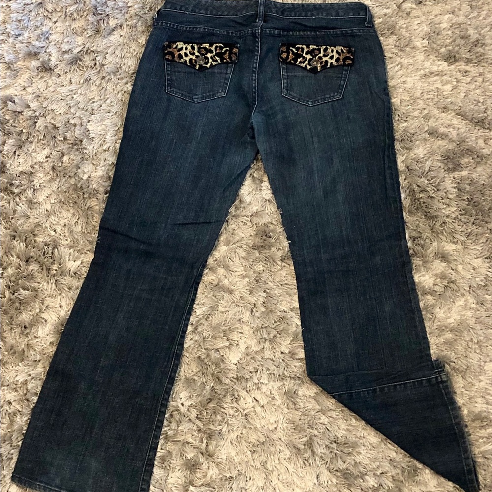 Dark denim bootcut jean